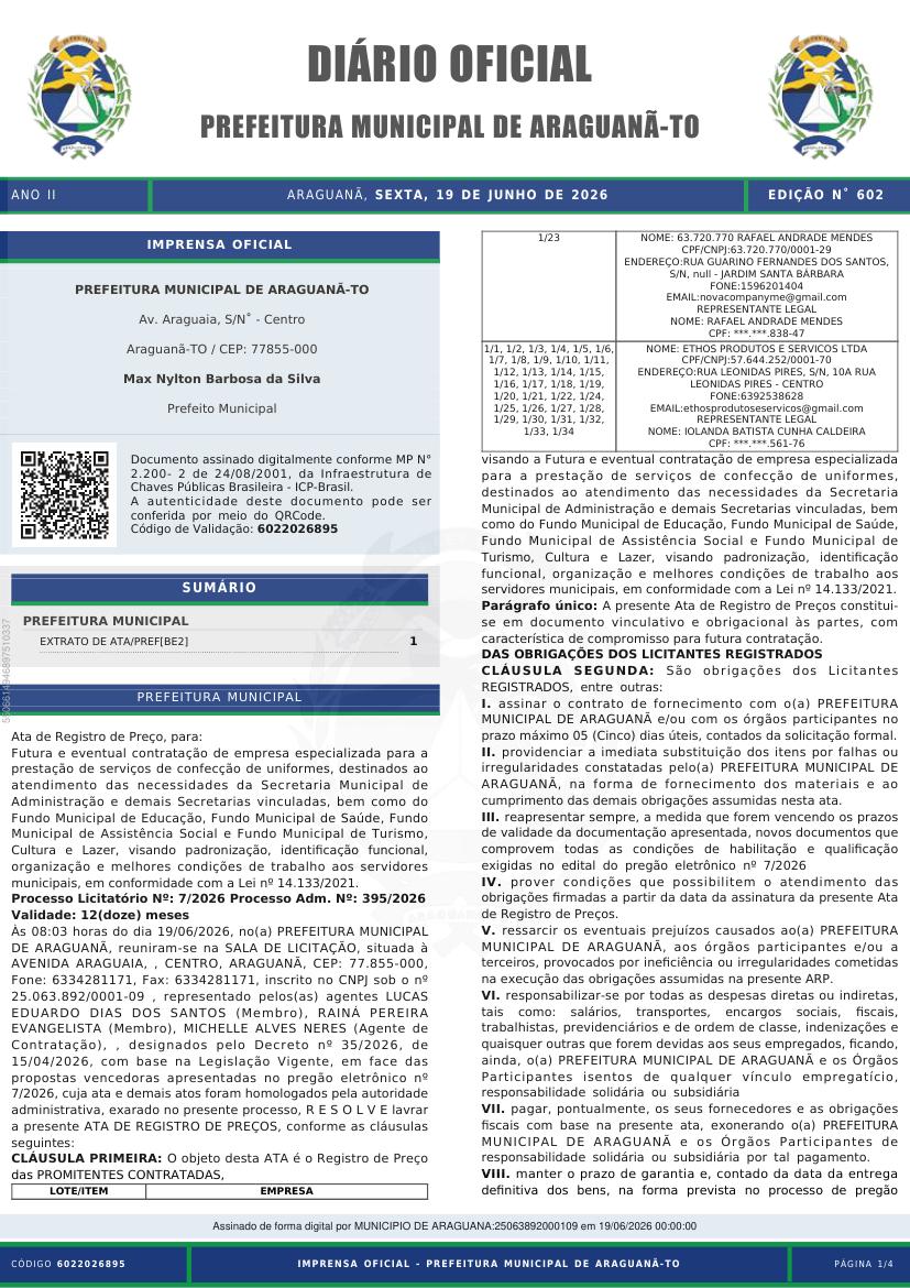 Capa da edição
