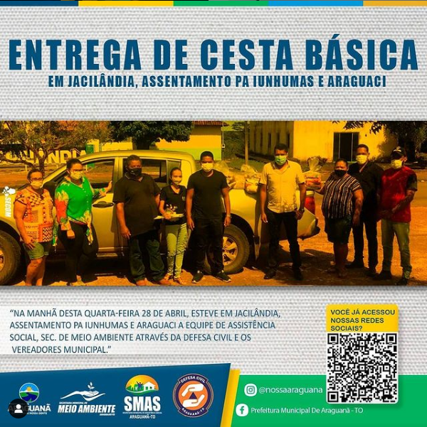 Na manhã desta quarta-feira 28 de Abril, esteve em Jacilândia, Assentamento PA Iunhumas e Araguaci a equipe de ASSISTÊNCIA SOCIAL