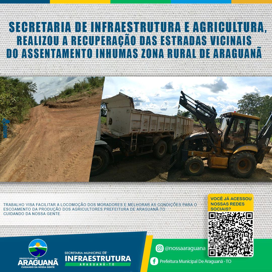  Secretaria de Infraestrutura e Agricultura, realizou a recuperação das estradas vicinais.