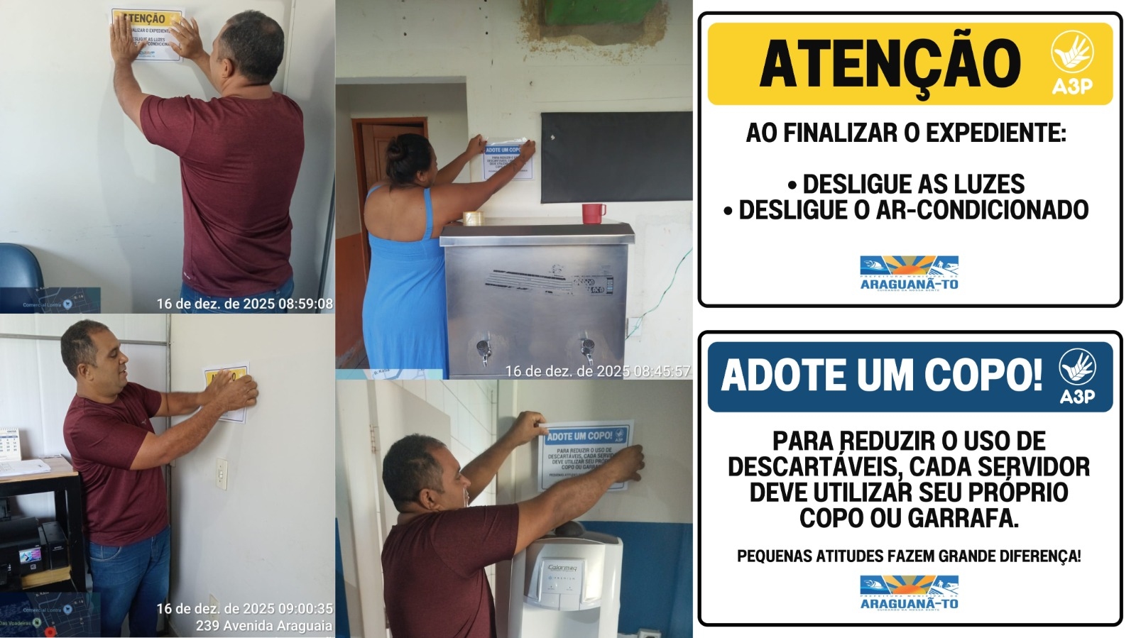 Ação adesivação educativa para uso racional de recursos e gestão de resíduos